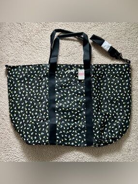 PINK Victoria's Secret NWT-Black Floral Tote
